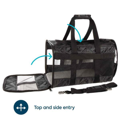 Sherpa Sherpa  Soft Sided Dog & Cat Carrier, Black, Large 19x11.8x11.5 in