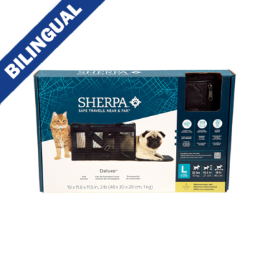 Sherpa Sherpa  Soft Sided Dog & Cat Carrier, Black, Large 19x11.8x11.5 in