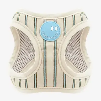 Puppy Gallery Stripe Daisy Dog Step-In Harness Beige