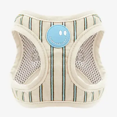 Puppy Gallery Stripe Daisy Dog Step-In Harness Beige