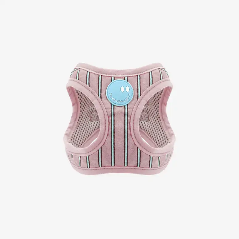 Puppy Gallery Stripe Daisy Dog Step-In Harness Pink