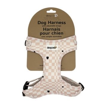 dexypaw Dexypaws Neoprene Harness For Dog, Checkered And Hearts Print