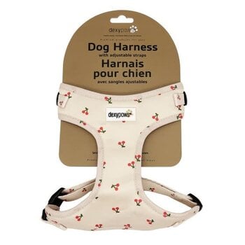 dexypaw Dexypaws Neoprene Harness For Dog, Nude With Cherry Print