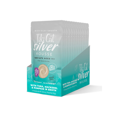 Tiki Cat Tiki Cat® Silver™ Mousse with Tuna, Mackerel & Pumpkin in Broth Wet Cat Food 12 x 2.8oz
