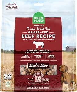 Open Farm Grass-Fed Freeze-Dried Raw- Beef Recipe- 13.5 oz