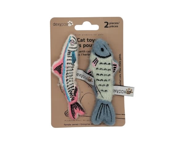 dexypaw Dexypaws Cat Toys With Catnip - Mackerel And Herring Duo