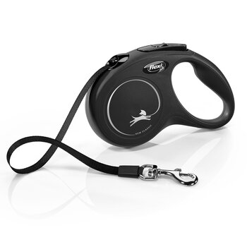 Flexi Retractable Classic Tape Black - X-Small 3 meter / 10ft - X-Small-up to 12kg