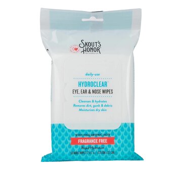Skout's Honor HydroClear Eye, Ear & Nose Wipes Fragance Free