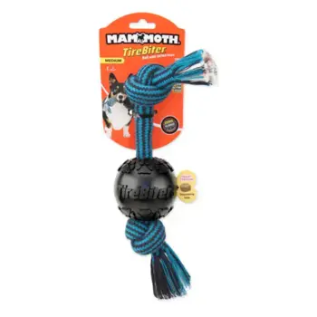 Mammoth Tirebiter Ball w/Treat Station w/12" EXTRA 2 Knot Bone