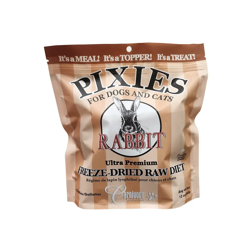 Carnivora Pixies – Freeze Dried Raw Rabbit Diet – 16 Patties