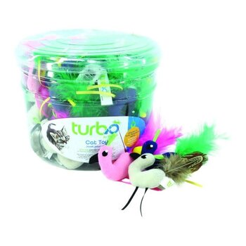 turbo Cat Toy Flamingos w/ Feather Tails 1pc