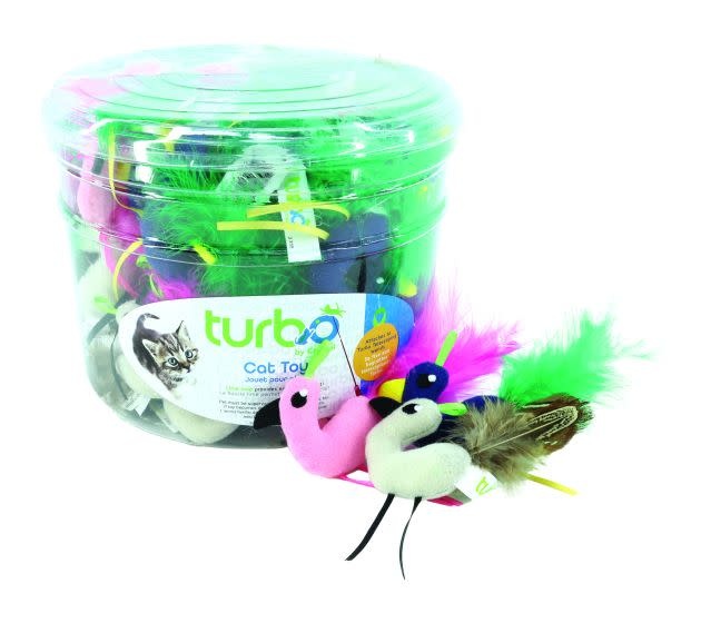 turbo Cat Toy Flamingos w/ Feather Tails 1pc