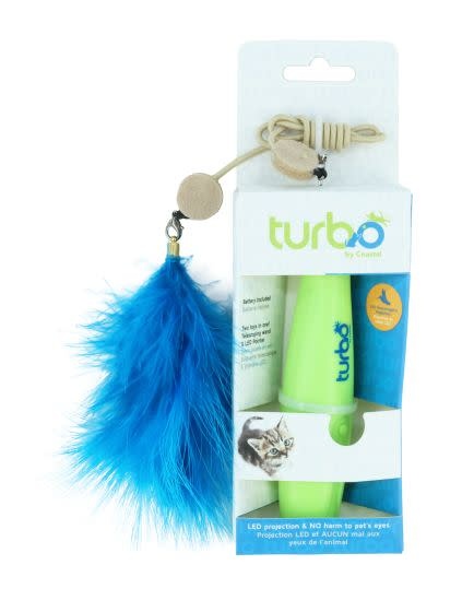 turbo Turbo Telescoping Wand with LED Pointer Feathered Cat Toy, One Size Cat 1pc