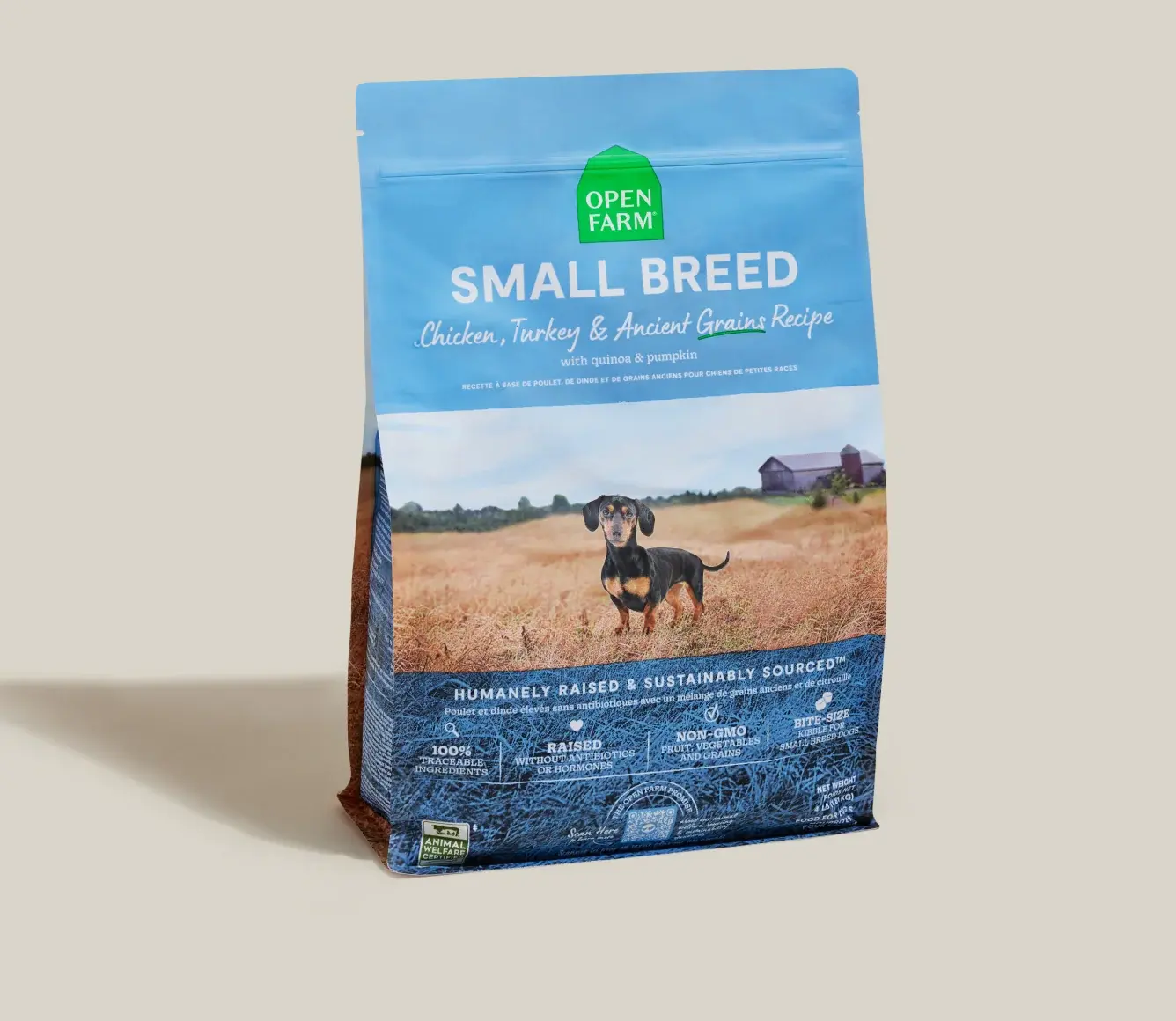 Open Farm Small Breed Chicken & Turkey Ancient Grains Dry Dog Food 11 lb