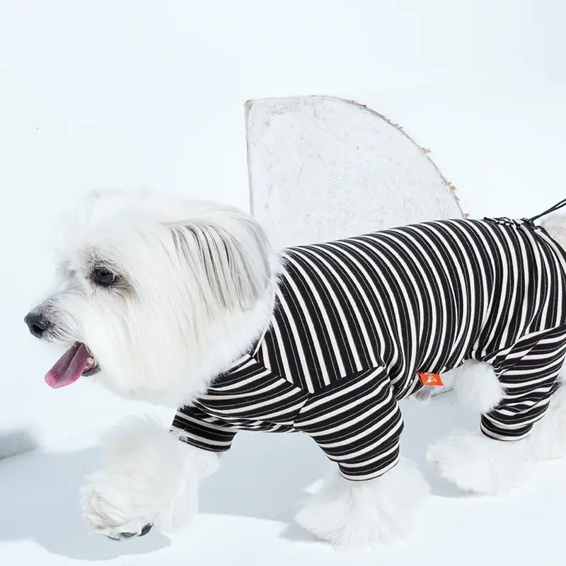 Puppy Gallery JamJam Stripe All-In-One Jumpsuit - Dog Pajama