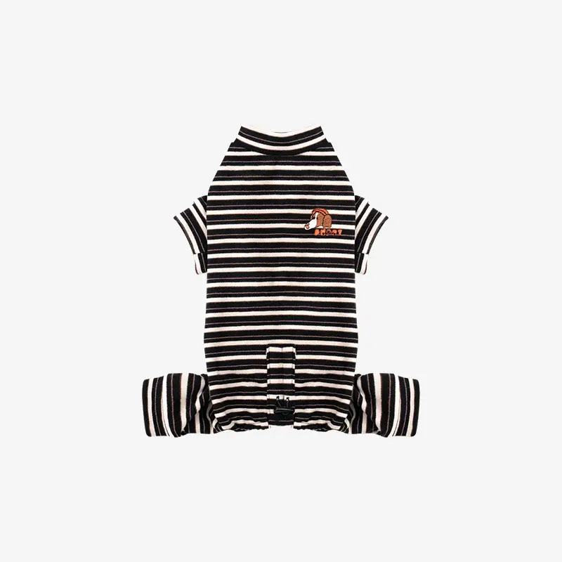 Puppy Gallery JamJam Stripe All-In-One Jumpsuit - Dog Pajama