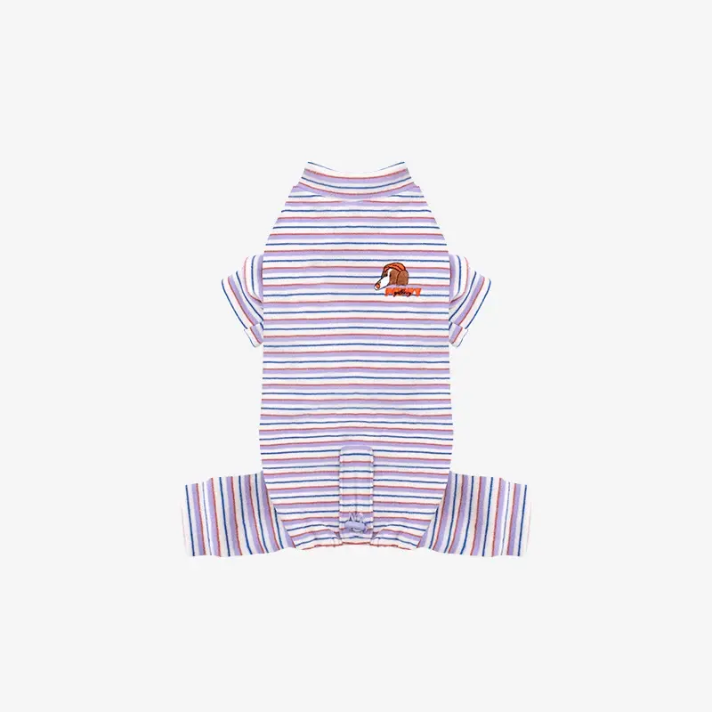 Puppy Gallery JamJam Stripe All-In-One Jumpsuit - Dog Pajama