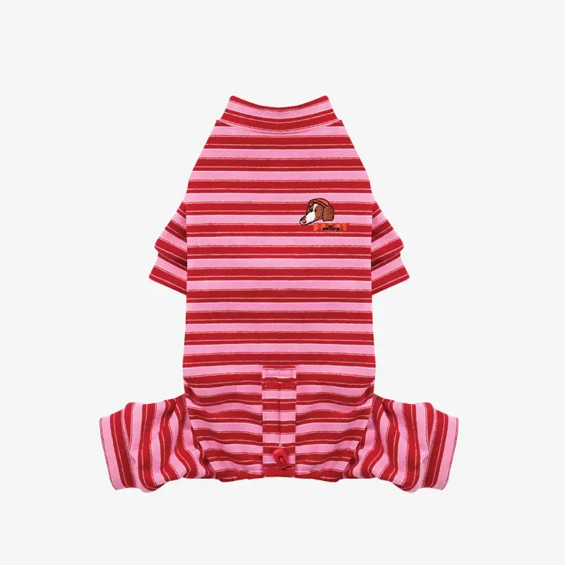 Puppy Gallery Homeground Stripe All-in-one - Dog Pajama