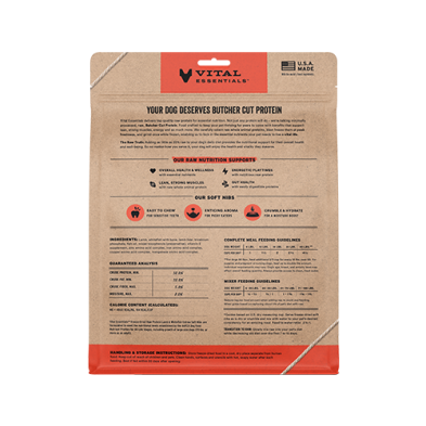 Vital Essentials Freeze-Dried Raw Protein Lamb & Whitefish Entree Meal or Mixer Soft Nibs 14oz