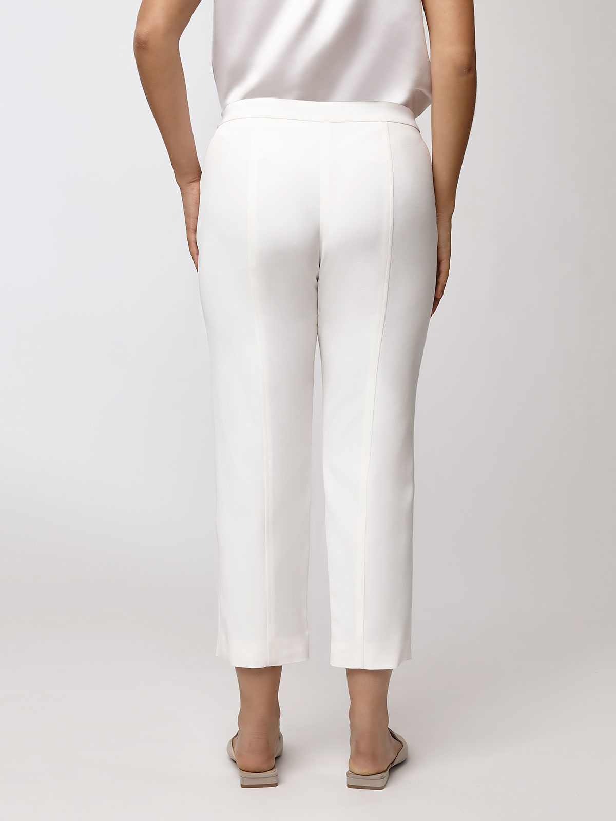 Fonda Silk Pant - White - Valentina Kova