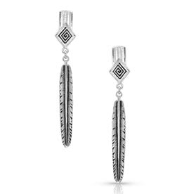 Montana Silversmiths Antique Silver Feather Earrings