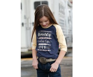 Cruel Girls 3/4 Sleeve Raglan Peach Top – Cowboy Swagger