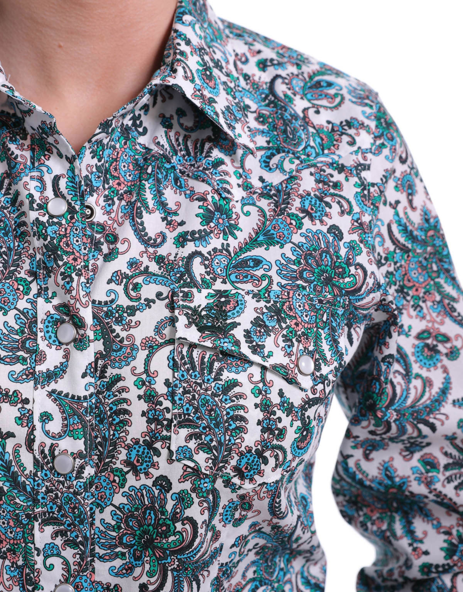 Classic Cotton Shirt - Speckled Paisley BLUE MULTI