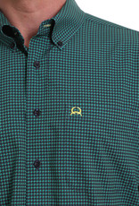 Cinch MEN'S SHORT SLEEVE ARENA FLEX BUTTON-DOWN SHIRT - NAVY, GREEN AND YELLOW DOT PRINT