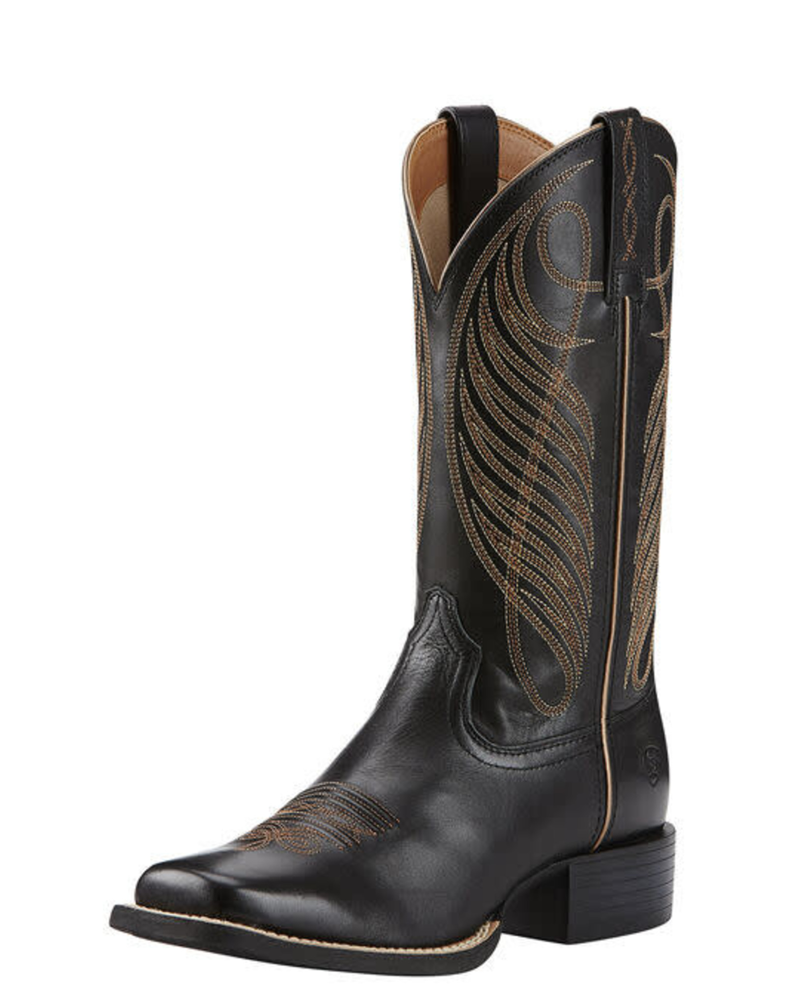 womens black square toe western boots