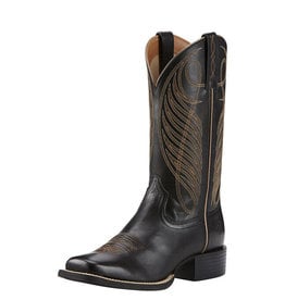Womens black round deals toe cowboy boots
