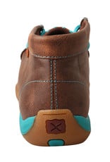 Womens Twisted X Chukka Driving Moc Brown Teal Embroidery