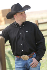 Cinch Mens Cinch Long Sleeve Solid Black Button Down Western Shirt