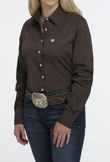 Cinch Cinch Womens Solid Chocolate Brown Western Button Down Shirt