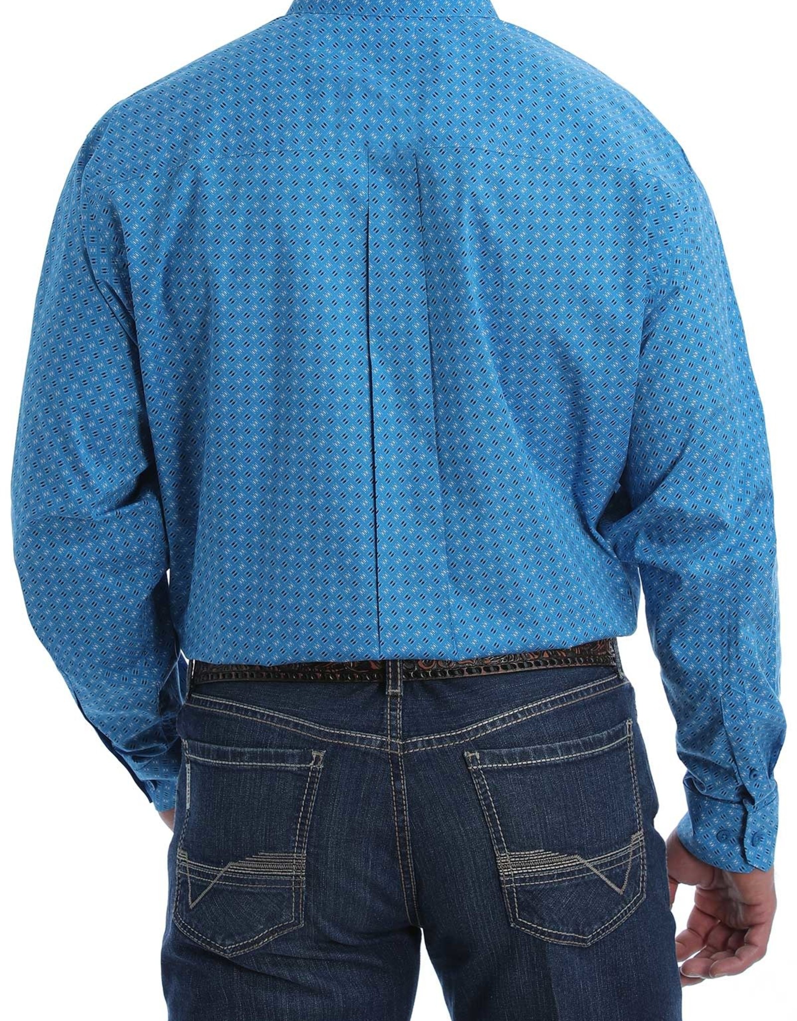 Cinch Mens Cinch Classic Light Blue Black Print Long Sleeve Button Western Shirt