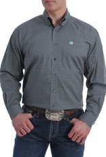 Cinch Mens Cinch Stretch Long Sleeve Button Charcoal Grey Black Teal Geo Print