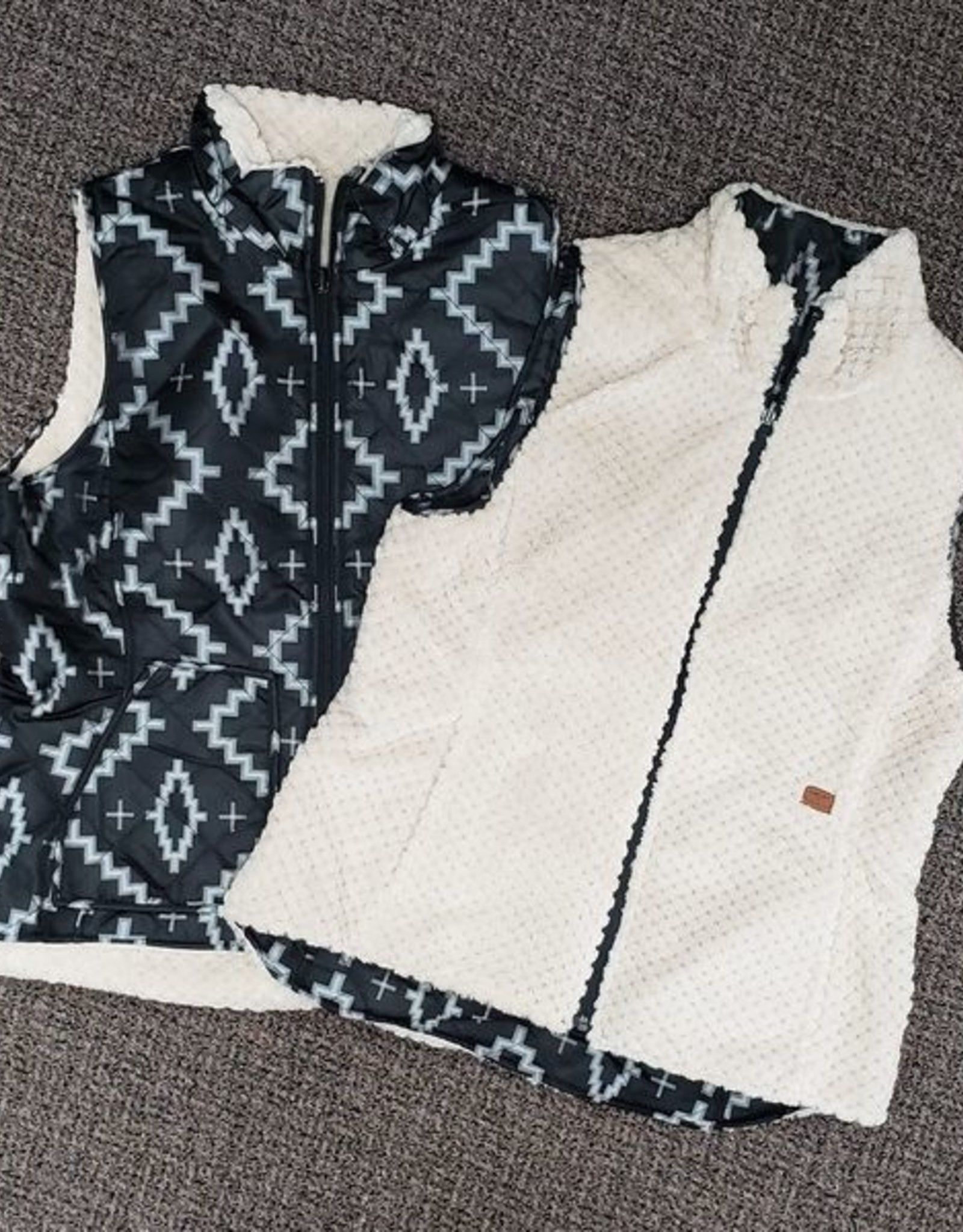 Ariat Womens Ariat Black Cream Pendleton Reversible Dilon Kiva Vest