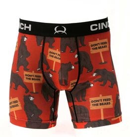 Cinch Mens Cinch Boxer Briefs 6" Don't Feed The Bears