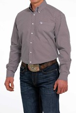 Cinch Mens Cinch Long Sleeve Purple Plum Print Western Button Shirt