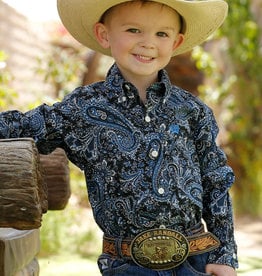 Cinch Boys Infant Cinch Black Royal Paisley Print Long Sleeve Button Western Shirt