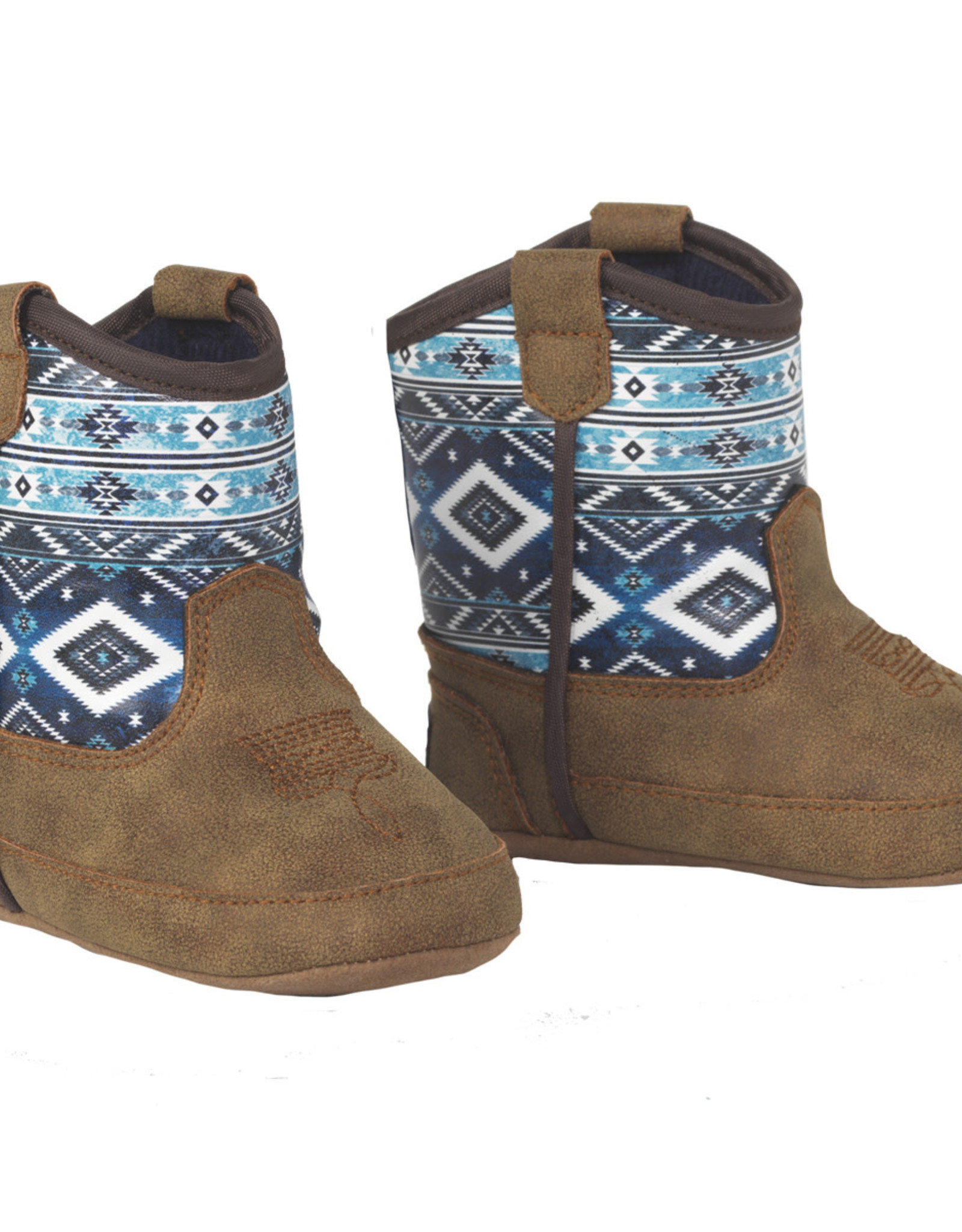 Heston Blue Aztec Baby Buckers Twister Infant Cowboy Boot