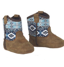 Heston Blue Aztec Baby Buckers Twister Infant Cowboy Boot