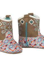 Brynlee Red Blue Aztec Baby Buckers Twister Infant Cowboy Boot