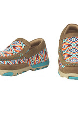 Girls Bright Aztec Slip On Twister Brynlee Moccasin Casual Shoe