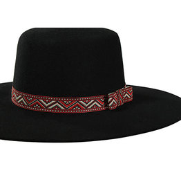 Red Cream Fabric 3/4 inch Triangle Pattern Hatband