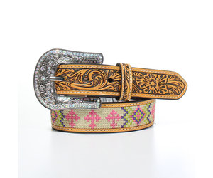 girls-brown-floral-tooled-  display picture 1