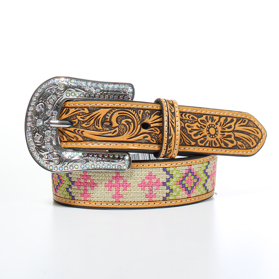 girls-brown-floral-tooled-  display picture 1