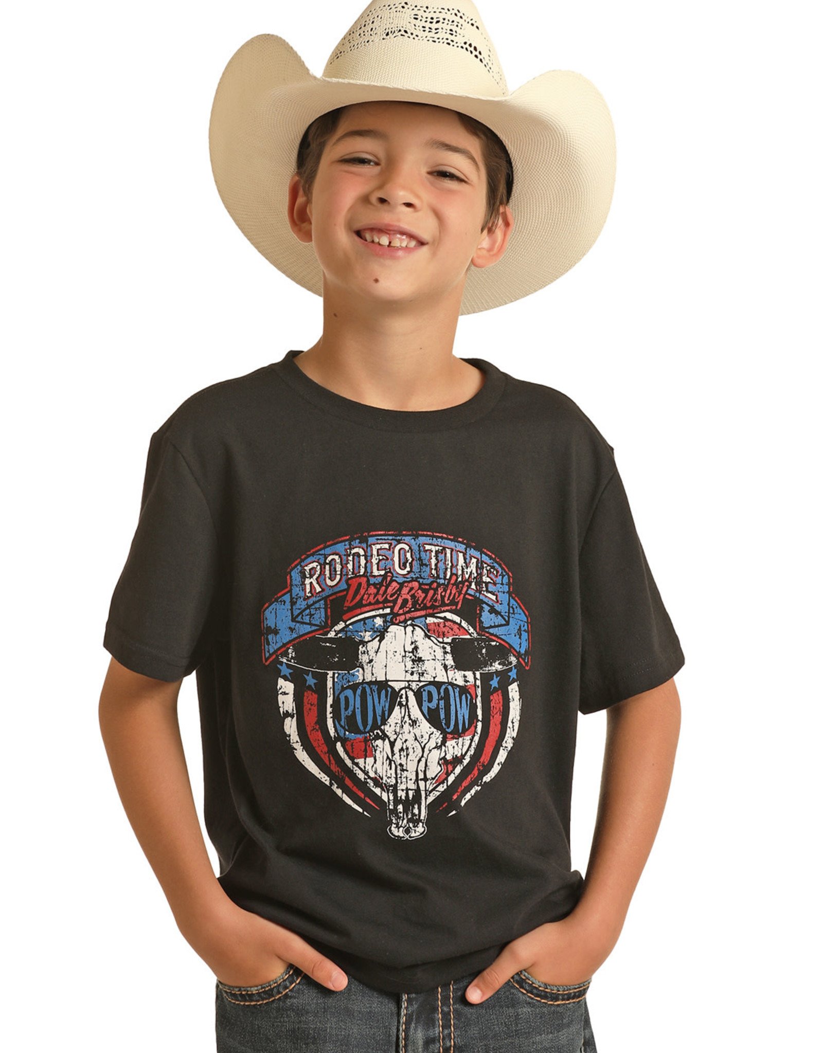 Kids Rock & Roll Dale Brisby Pow Pow Black Short Sleeve T Shirt