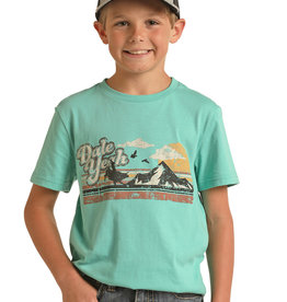 Kids Rock & Roll Dale Brisby Turquoise Short Sleeve T Shirt