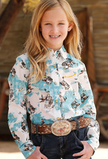 Girls Cruel Girl  Long Sleeve Bucking Horse Snap Western Shirt