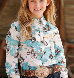 Girls Cruel Girl  Long Sleeve Bucking Horse Snap Western Shirt